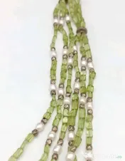 Colier unicat peridot perle 