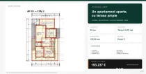 Apartament cu 4 camere și terase ample, 128,89 mp total