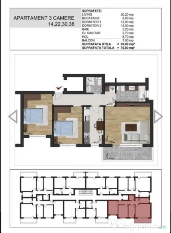Apartament modern 3 camere decomanda | 77 mp | Bloc 2020 |Bragadiru | Proprietar