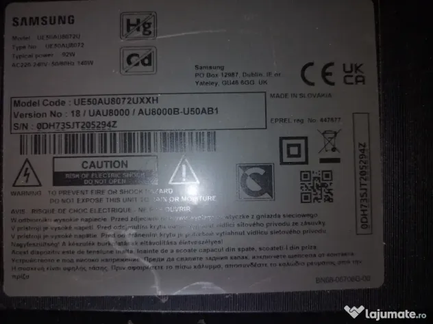 dezmembrez Samsung UE50AU8072