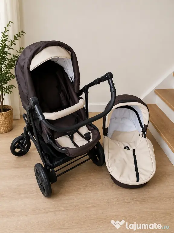 Carut 3 în 1 Krausman Rider Soft Brown - Testat ADAC - Complet și Funcțional