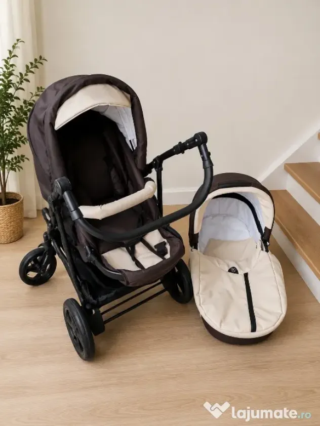 Carut 3 în 1 Krausman Rider Soft Brown - Testat ADAC - Complet și Funcțional