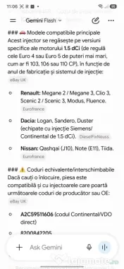 Injector Siemens VDO Continental 1.5 dCi Renault - Dacia - Nissan
