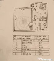 Apartament 1 camera, zona Calarasi 4, etaj 2. 