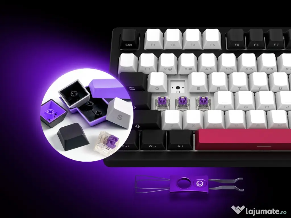 Tastatura gaming mecanica LORGAR KBP7075W Pro TKL RGB