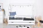 Pat căsuță copii model Elis alb 160x70 cm + saltea Baby