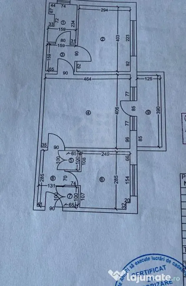 Apartament 2 camere-Rovine-parter-centrala proprie-54mp