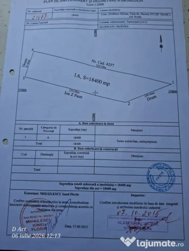 vand teren 1,84 Ha Glodeanu Silistea cu deschidere de 67 m la E85-Dn2