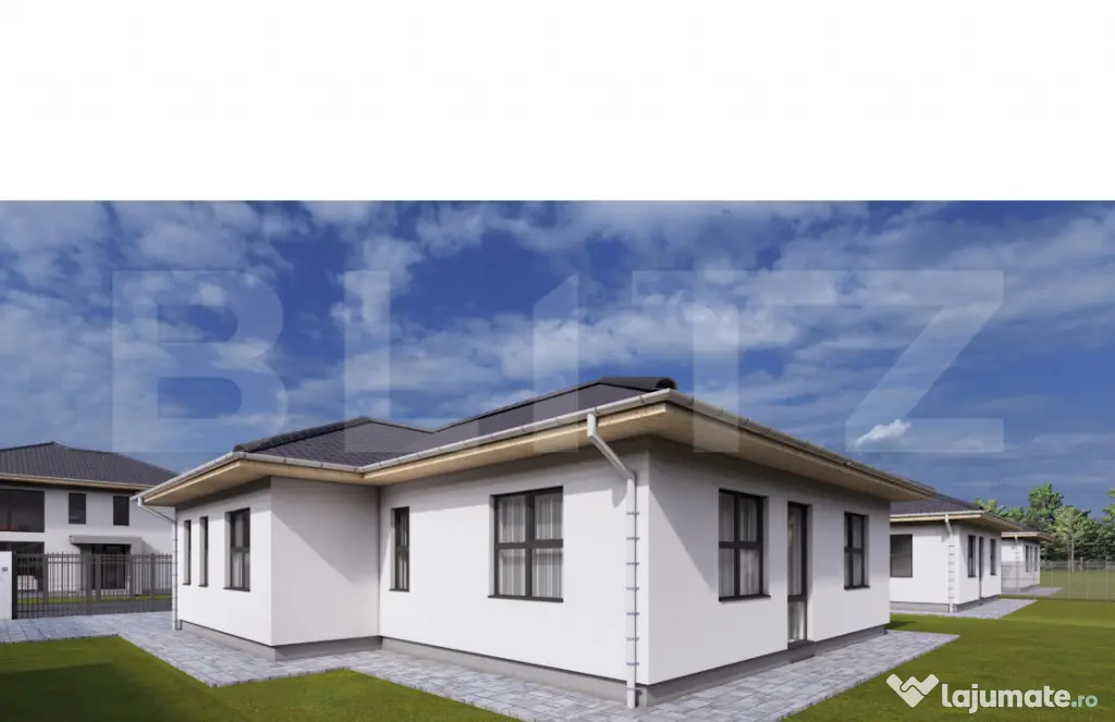 Casă single modernă, 110 mp utili, teren 468 mp, cartier n