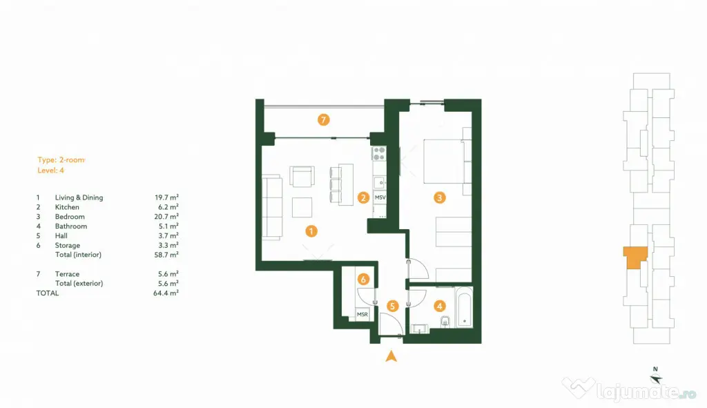 Apartament 2 camere The Ivy Baneasa