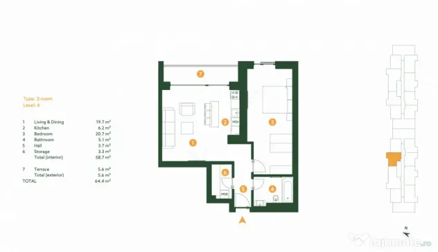 Apartament 2 camere The Ivy Baneasa