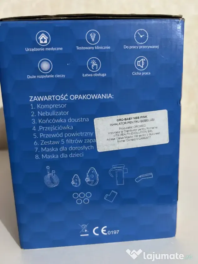 Nebulizator/Inhalator Oromed ORO-BABY – Elefant Roz – Folosit o singură dată