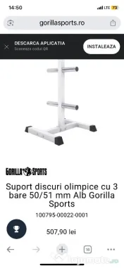 Suport discuri olimpice cu 3 bare. 50/51 mm 