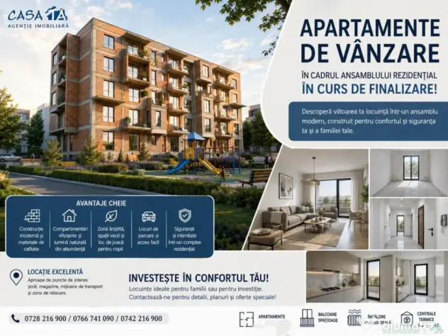 APARTAMENTE NOI DE VÂNZARE – ANSAMBLUL RESIDENCE, Târgu-