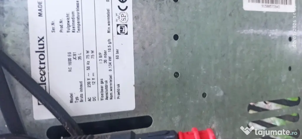 Lada frigorifica absorbție Electrolux pe gaz 12v 220