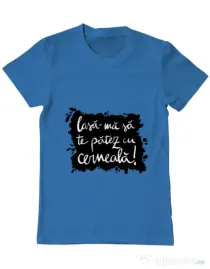 Tricou ADLER barbat Te patez cu cerneala Albastru azuriu
