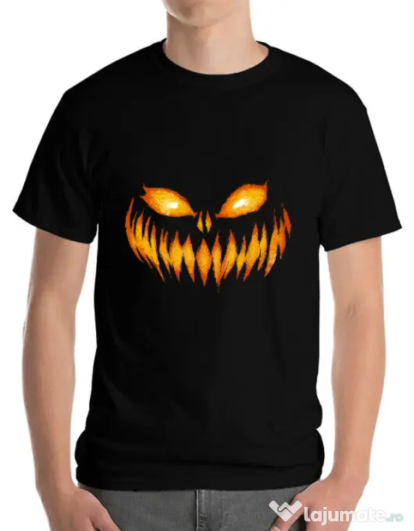 Tricou ADLER barbat Scary pumpkin face Negru