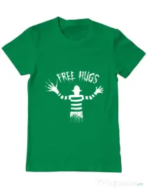 Tricou ADLER barbat Free hugs Verde mediu