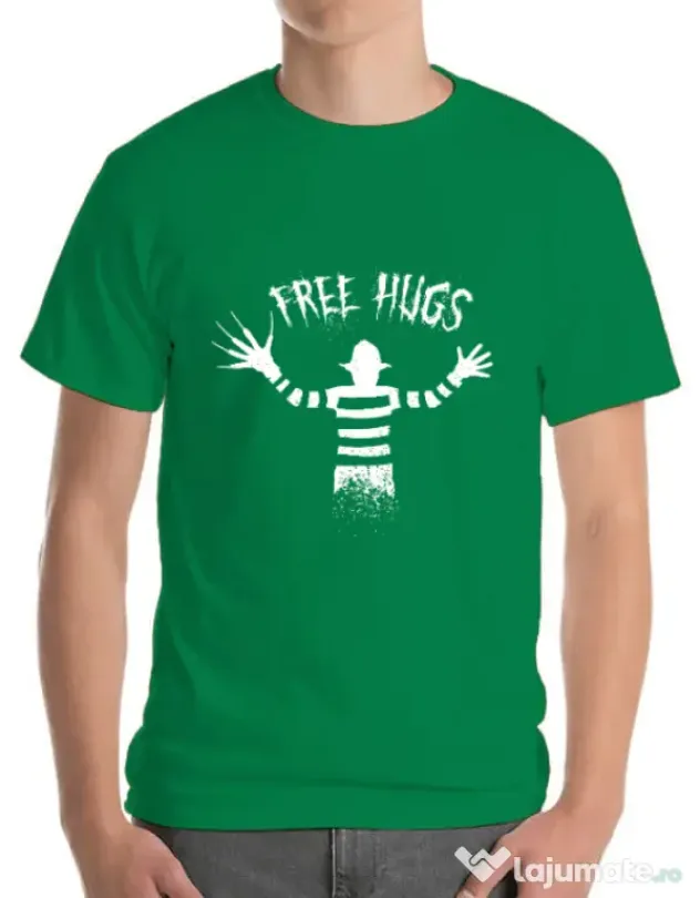Tricou ADLER barbat Free hugs Verde mediu