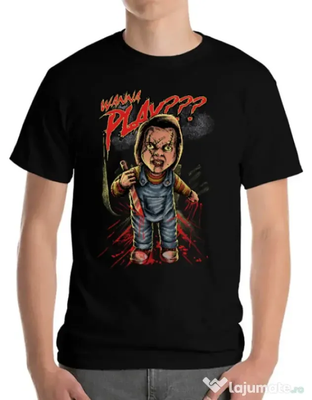 Tricou ADLER barbat Wanna play Negru