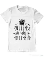 Tricou ADLER barbat Queens are born in December Alb