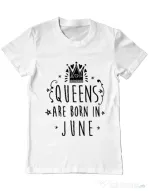 Tricou ADLER barbat Queens are born in June Alb
