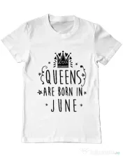 Tricou ADLER barbat Queens are born in June Alb 