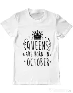 Tricou ADLER barbat Queens are born in October Alb