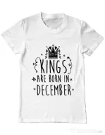 Tricou ADLER barbat Kings are born in December Alb