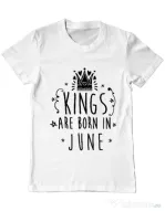 Tricou ADLER barbat Kings are born in June Alb