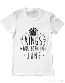 Tricou ADLER barbat Kings are born in June Alb