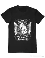 Tricou ADLER barbat The best men are born as Aquarius Negru