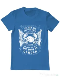 Tricou ADLER barbat The best men are born as Cancer Albastru azuriu