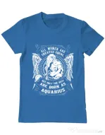 Tricou ADLER barbat The best women are born as Aquarius Albastru azuriu