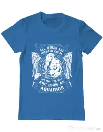 Tricou ADLER barbat The best women are born as Aquarius Albastru azuriu