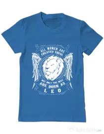 Tricou ADLER barbat The best women are born as Leo Albastru azuriu