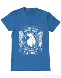 Tricou ADLER barbat The best women are born as Taurus Albastru azuriu