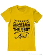 Tricou ADLER barbat The best men are born in April Galben