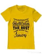 Tricou ADLER barbat The best men are born in January Galben