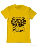 Tricou ADLER barbat The best men are born in October Galben