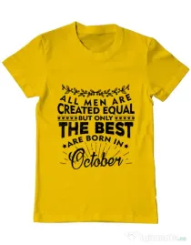 Tricou ADLER barbat The best men are born in October Galben