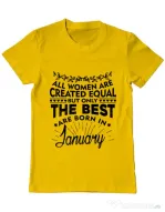 Tricou ADLER barbat The best women are born in January Galben