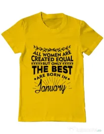 Tricou ADLER barbat The best women are born in January Galben