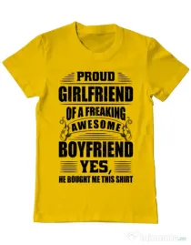 Tricou ADLER barbat Proud girlfriend Galben