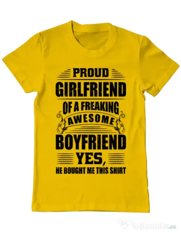 Tricou ADLER barbat Proud girlfriend Galben