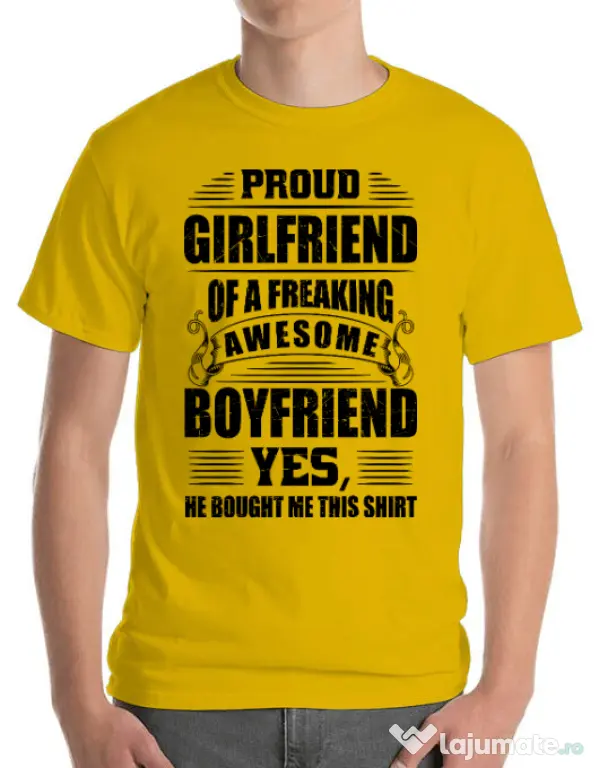Tricou ADLER barbat Proud girlfriend Galben