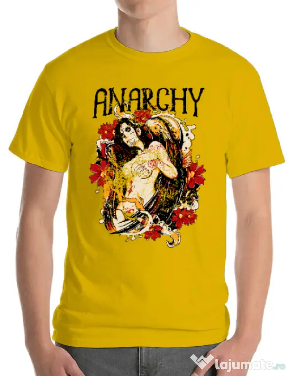 Tricou ADLER barbat Anarchy angel Galben