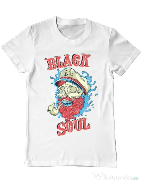 Tricou ADLER barbat Black soul Alb
