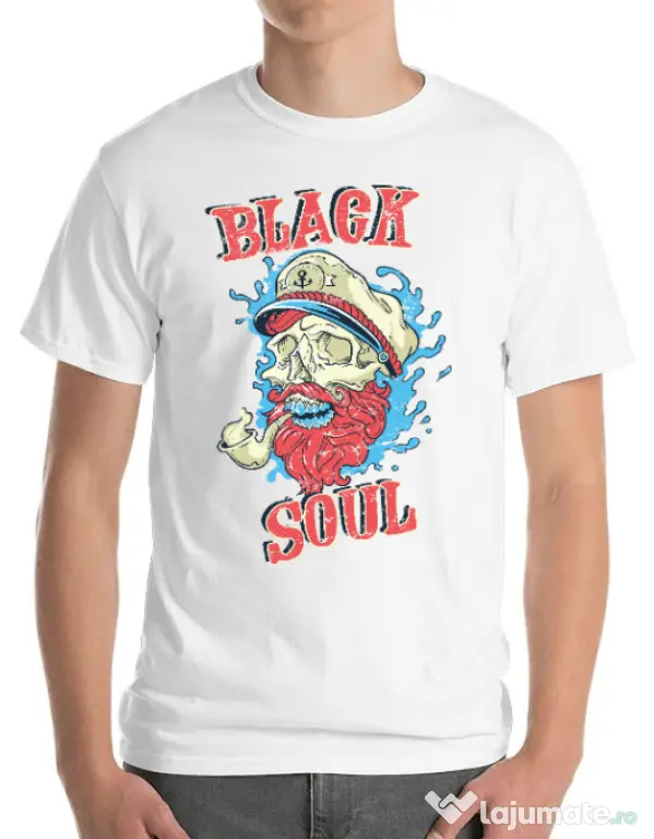 Tricou ADLER barbat Black soul Alb