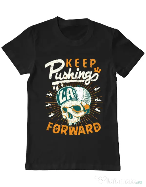 Tricou ADLER barbat Keep pushing Negru